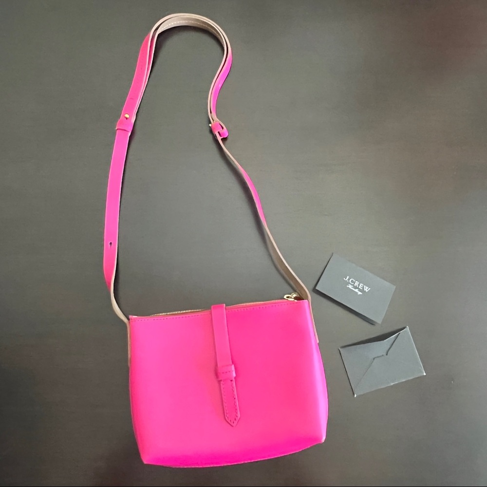 J. Crew Hot Pink Leather Purse